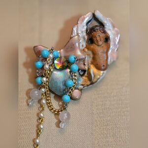 FIRED FANTASIES VINTAGE CHERUB ANGEL BROOCH